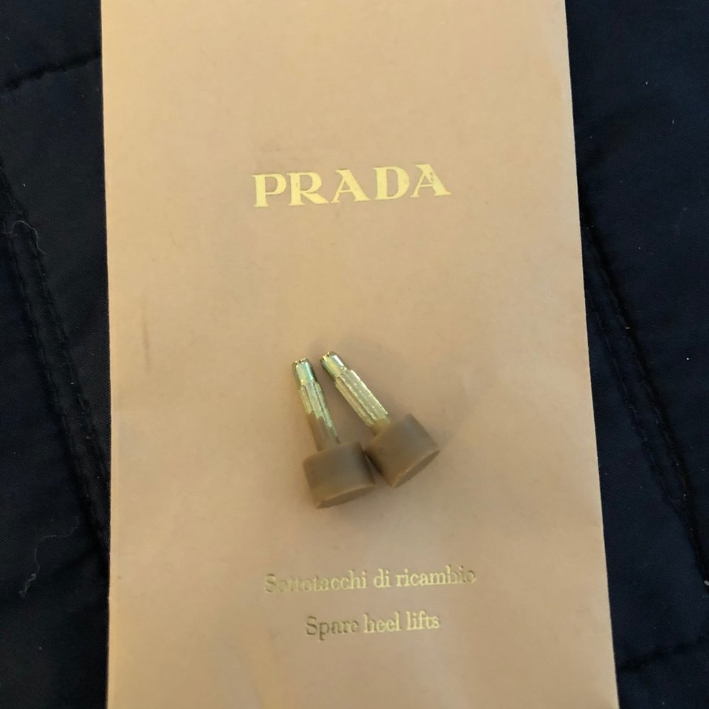 Prada Brown/Black Kitten Heel Ankle Strap Sandals - Picture 5 of 5